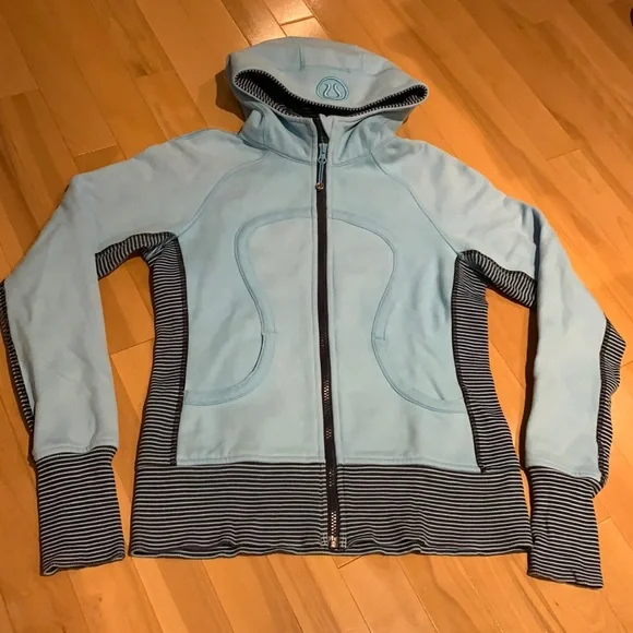 🌟HP🌟 Lululemon Blue Moon/Hyper Stripe Scuba Hoodie Stretch - Size 6 RARE - Picture 4 of 16